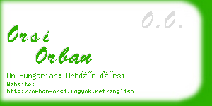 orsi orban business card